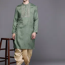 Manyavar Men Ethnic Motif Embroidered Ankle Length Dhoti Pants image 2