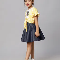 Macwin Girls Polka Dots Printed Tie Up Top & Skirt image 5