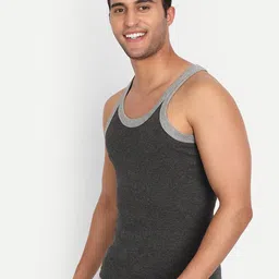 T.T. Titanic Pure Cotton Gym Pack Of 3 Ribbed Basic Vests image 3