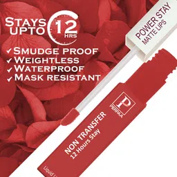 PERPAA Power Stay Non Transfer 12 Hours Stay Matte Liquid Lipstick 5 ml - Red 01 image 5