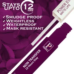 PERPAA Power Stay Non Transfer 12 Hours Stay Matte Liquid Lipstick 5 ml - Wine 03 image 5