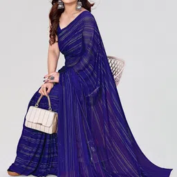 moda rapido ANAND SAREES Striped Zari Satin Designer  Saree image 4