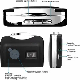 microware Portable Cassette to MP3 Converter, Digital Tape to MP3 Format to USB MP3 Player image 3