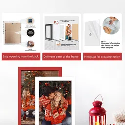 Art Street 3 Pieces Red & White Wooden Photo Frames image 2