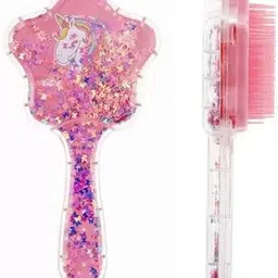 Unicorn Star shape Glitter Design Comb & Brush Combo Set (Pink Color)-image-43