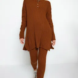 Trendyol Ribbed Acrylic Top With Trousers image 4