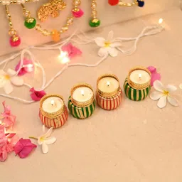 the youth fashion Designer Damru Candle |Decoration Candle| 4 Pcs Designer Candle Candle image 2