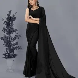 moda rapido ANAND SAREES Georgette Saree With Unstitched Blouse Piece image 3