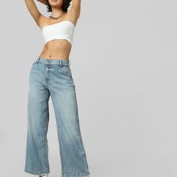 ONLY Women Onqsylvie Luna Wid Wide Leg High-Rise Light Fade Cotton Jeans-picture-32