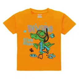 Kiddeo Boys Pack of 5 Multicoloured Printed Round Neck Pure Cotton T-shirts image 5