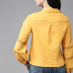 roadster Women Relaxed Fit Fit Solid Casual Shirt image 4