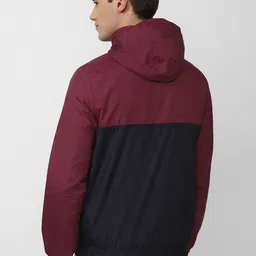 Van Heusen ACADEMY Men Maroon White Colourblocked Sporty Jacket image 4