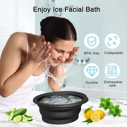 niralasa Silicone Massage Bowl Face Ice Bowl Silicone Collapsible Basin Ice Tray Foldable Ice Bath Bowl image 2