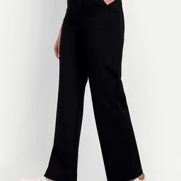 broadstar Women Loose Fit Black Lycra Blend Trousers-picture-37