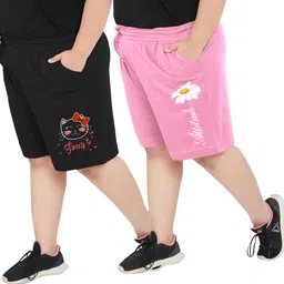 elite soul Pack of 2 Graphic Print Women Multicolor Casual Shorts-picture-12
