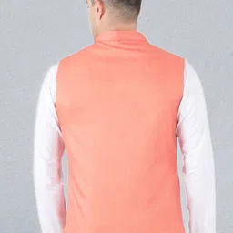 TAHVO Mandarin Collar Satin Nehru Jacket image 4