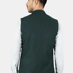 Wintage Men Green Tweed Wool Nehru Jacket image 2