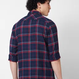 SPYKAR Spread Collar Opaque Checked Cotton Casual Shirt image 4