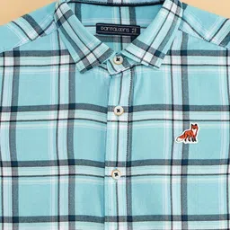 Pantaloons Junior Boys Tartan Checked Twill Cotton Casual Shirt image 4