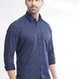 Greenfibre Spread Collar Slim Fit Printed Cotton Casual Shirt image 3