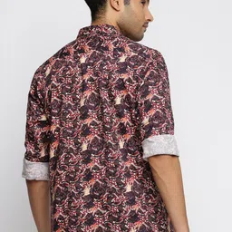 SHOWOFF Abstract Printed Smart Twill Slim Fit Cotton Casual Shirt image 3