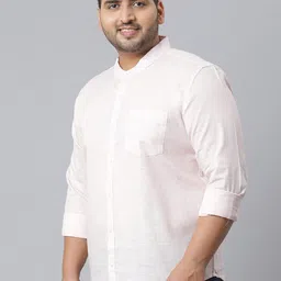 Instafab Plus Men Pink Classic Opaque Casual Shirt image 4