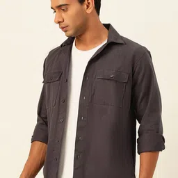 JAVINISHKA Unisex India Slim Regular Fit Overshirt Spread Collar Pure Cotton Casual Shirt image 4