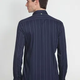Arrow New York Slim Fit Vertical Stripes Twill Striped Formal Shirt image 2