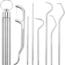 vajogi 7Pcs Portable Stainless Steel Toothpicks Pocket Set, Reusable Metal Toothpicks-picture-24