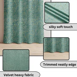 fabdrape 152.4 cm (5 ft) Velvet Room Darkening Window Curtain (Pack Of 2) image 5