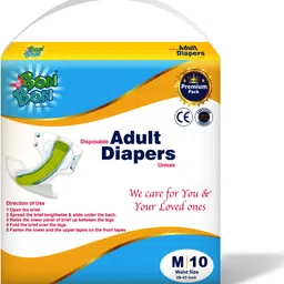 bon bon Adult Diaper Medium Size Unisex Tape Style - 10 Count (M- 28-43 INCH) Adult Diapers - M image 1