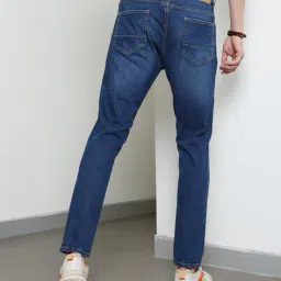 Shein Full Length Light Distress Slim Jeans image 4