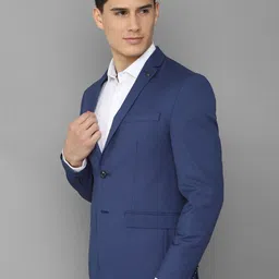 Allen Solly Men Blue Solid Slim-Fit Single Breasted Blazer image 3
