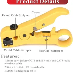 pac RG59 RG6 RG7/RG11 Universal Wire Cable Cutter Stripper Tool for Coax Cable RG59 RG6 RG7/RG11 Manual Crimper image 2