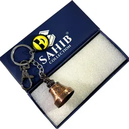 sahib collection Tibetan Bell Keychain Sunglass Smiley & Black Hook Metal Keyring-Copper Pack1 Key Chain image 5