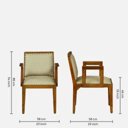 woodsworth from pepperfry Bochov Mango Wood Arm Chair In Rustic Teak Finish image 2