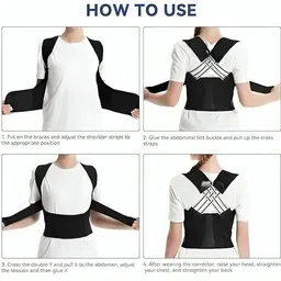 dvimart Adjustable Shoulder and Back Posture Belt for Improved Spine Alignment Women, Men, Girls, Boys Lacrosse Shoulder Pad image 5