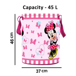 Kuber Industries Pink Printed Foldable Laundry Bag image 2