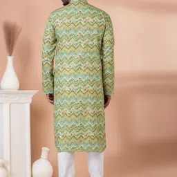 ROOTED LIBAAS Ethnic Motifs Printed Straight Kurta with Pyjamas image 4