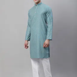SOJANYA Mandarin Collar Ethnic Motifs Printed Kurta with Churidar image 4