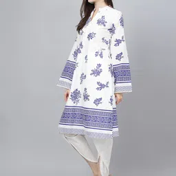 Divena Floral Printed Pure Cotton Kurta with Dhoti Pants image 4