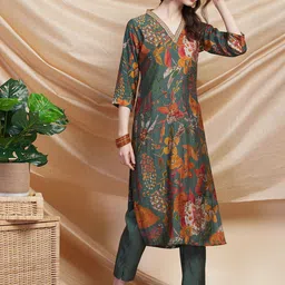 FASHOR Floral Printed Kurta With Trouser image 4
