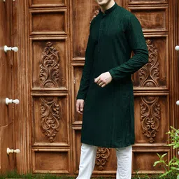 here&now x sanwara Sanwara Ethnic Motifs Embroidered Chikankari Pure Cotton Kurta With Pyjamas image 4