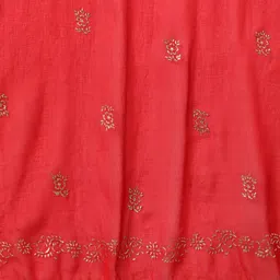 AHIKA Women Maroon Ethnic Motifs Printed Angrakha Pure Cotton Kurti with Trousers & With Dupatta image 4