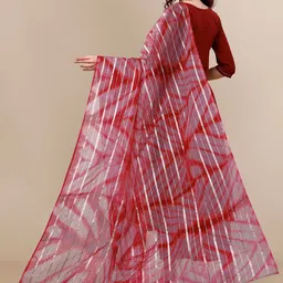 KALINI Embroidered Straight Front Slit Kurta Palazzo & Organza Dupatta Set image 4