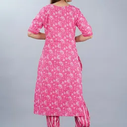 D K W Floral Printed Gotta Patti Pure Cotton Kurta With Salwar & Dupatta image 4