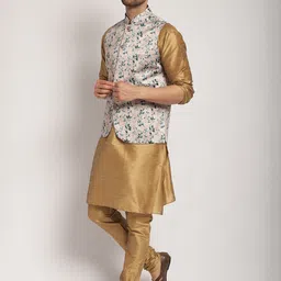Kaifoo Floral Printed Kurta with Churidar image 4