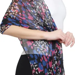 xmsfashion Printed Chiffon Women Multicolor Scarf, Stole, Fancy Scarf image 4