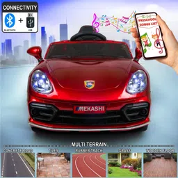 mekashi Electric Car for Kids with Remote, 12V Rechargeable, Music & LED Lights Car Battery Operated Ride On image 4