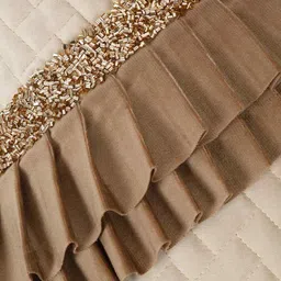 hosta homes Cream Velvet Abstract 16X16 Inches Cushion Covers (Pack of 2) image 5